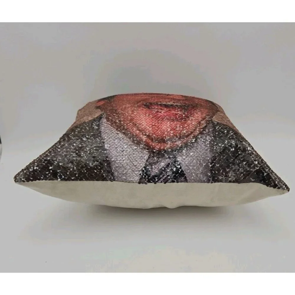 Dwight Shrute Pillow Yelling Face Sequins 14 X 14 Square The Office Rainn Wilson